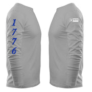 1776 Betsy Ross Flag Long Sleeve Dry Fit  Grey Shirt