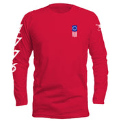 1776 Betsy Ross Flag Long Sleeve Dry Fit Red Shirt