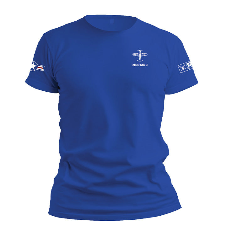 P-51D Mustang T-shirt blue front
