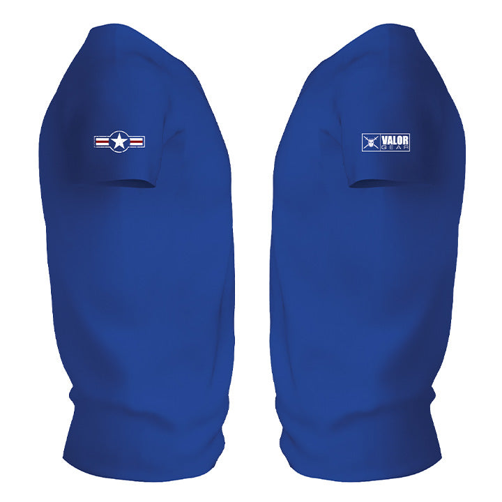 P-51D Mustang T-shirt blue sleeves