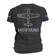 P-51D Mustang T-shirt Charcoal back