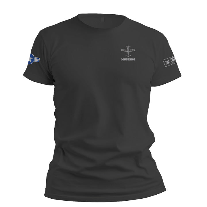 P-51D Mustang T-shirt Charcoal front