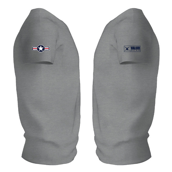 P-51D Mustang T-shirt gray sleeves