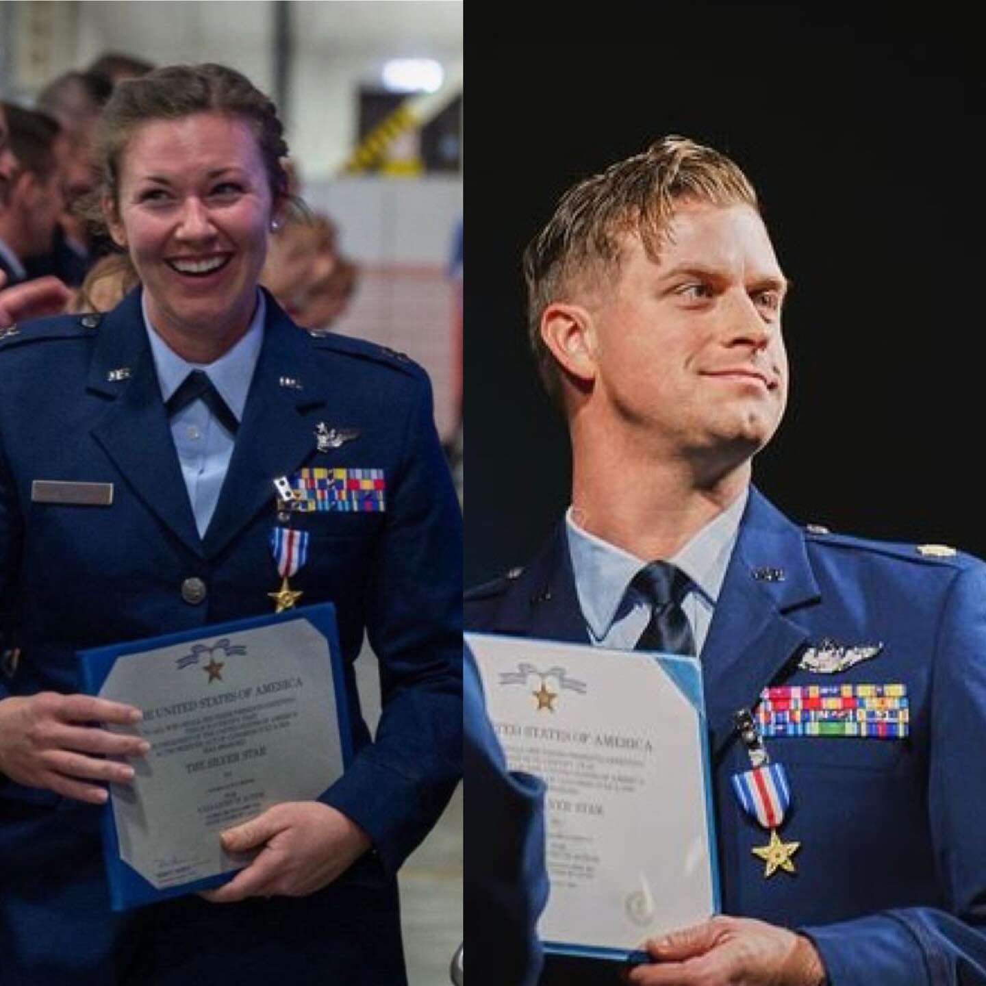 Capt. Lacie Hester and Maj. Benjamin Coffey