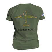 Camouflage Douglas AC-47 gunship t-shirt