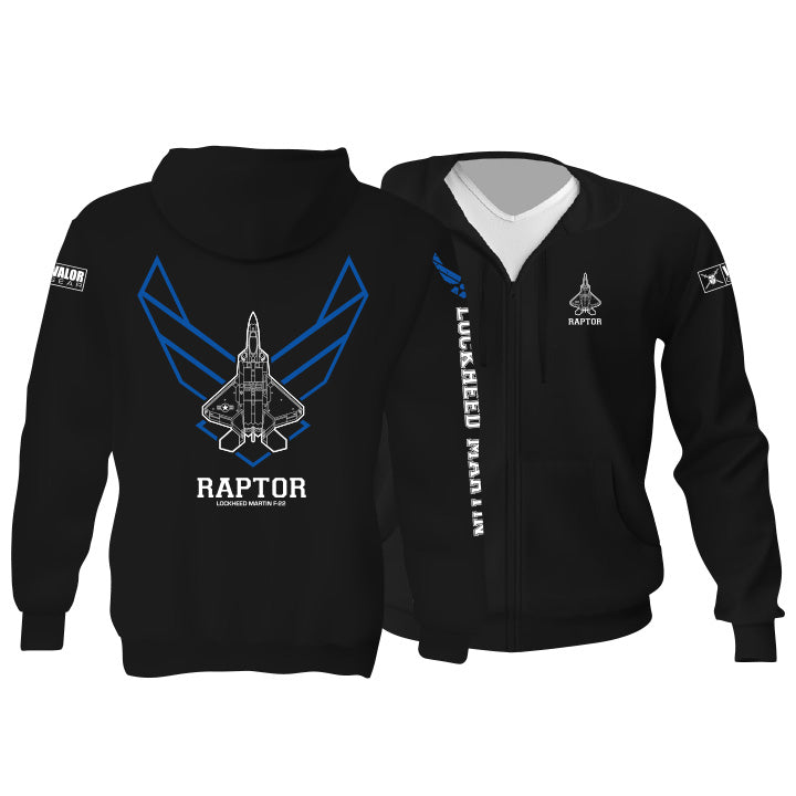 F-22 Raptor Lightweight Zipper Hoodie