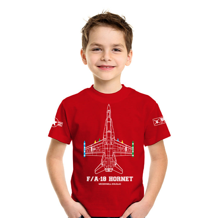 F 18 Legacy Hornet Crayon Kids T-shirt