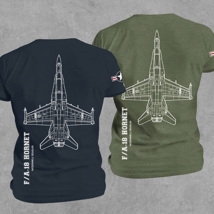 F/A-18 Hornet graphic t-shirt in Navy and Green by Valor Gear