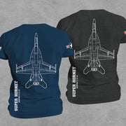Boeing F/A-18 Super Hornet graphic t-shirt in Navy and Charcoal by Valor Gear