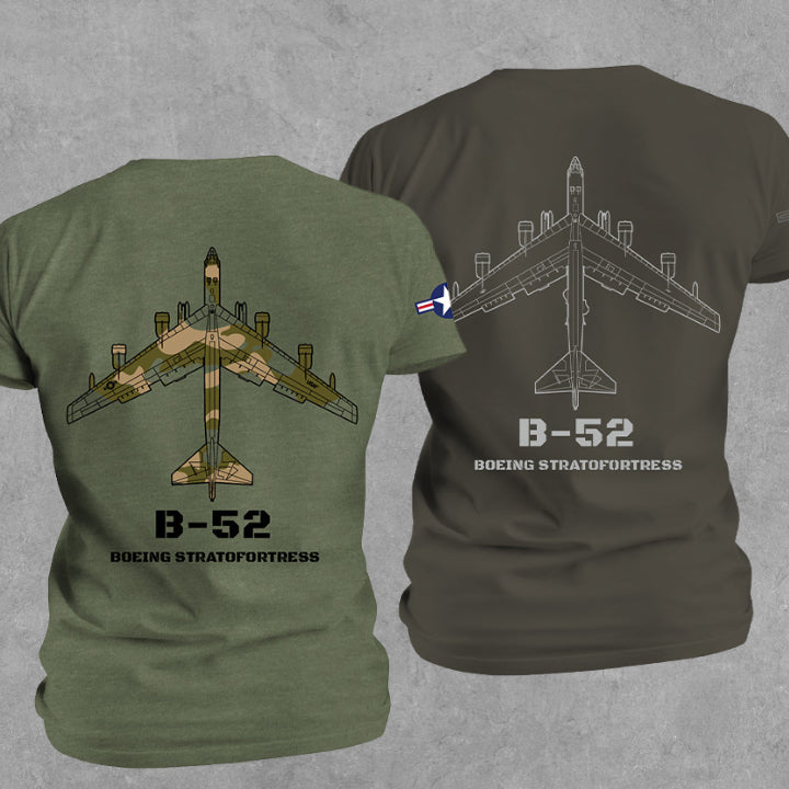 B-52 Stratofortress blueprint graphic T-shirt — veteran-designed bomber tee by Valor Gear