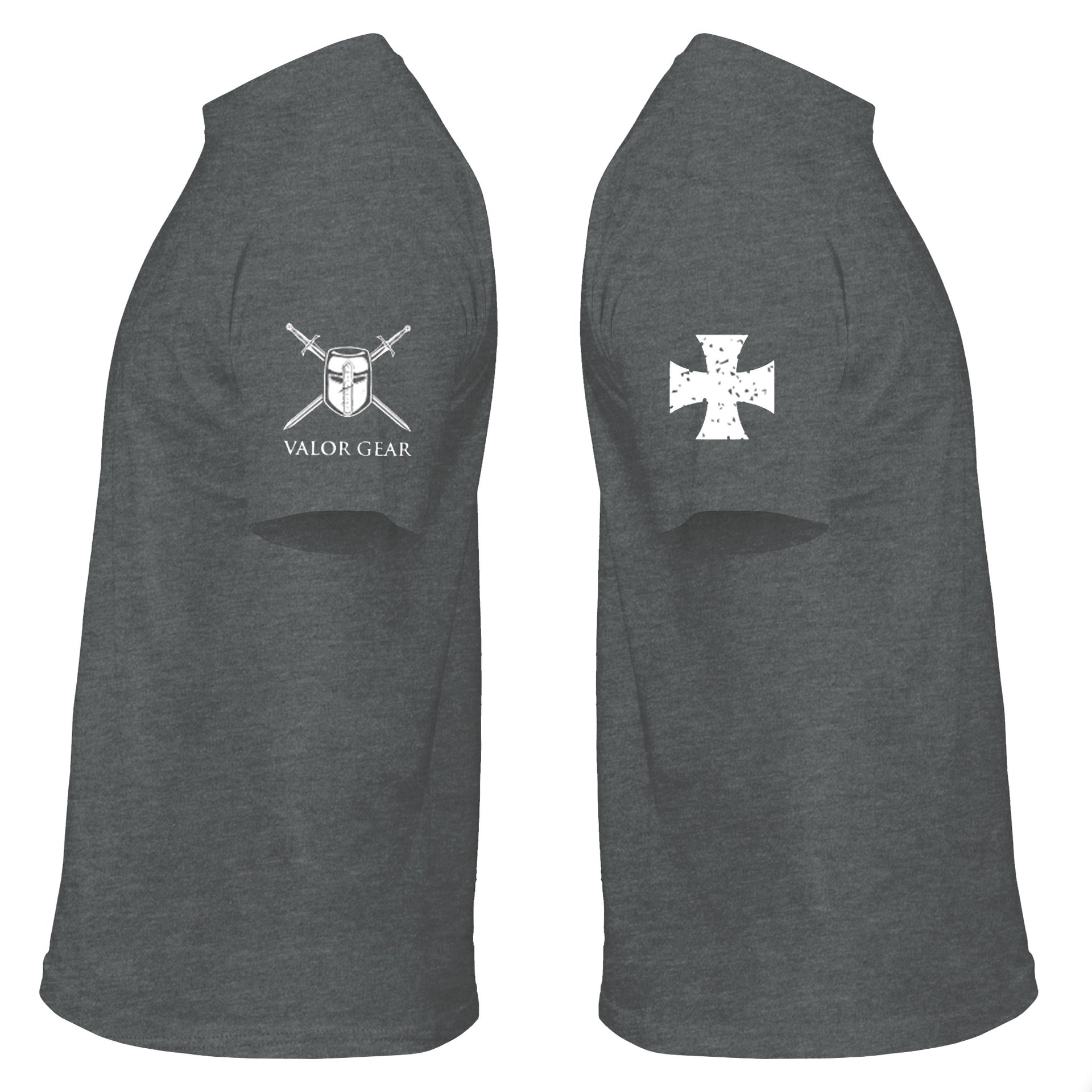 Sleeves are Valor Gear Logo and Iron Cross